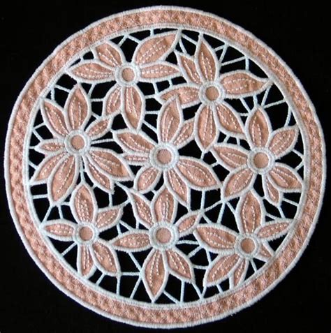 Cutwork Lace Flower Bed Doily Cutwork Embroidery Advanced Embroidery