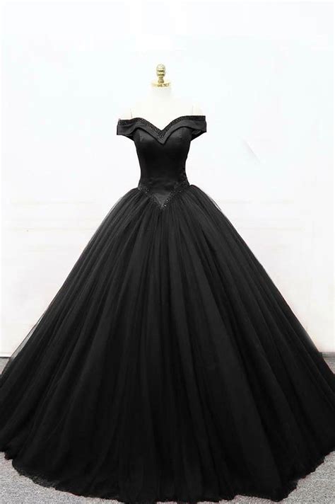 Black Tulle Beads Long Ball Gown Dress Formal Dress In 2022 Black