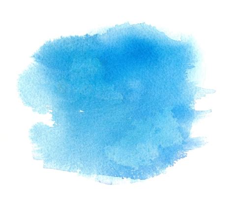 Mancha De Acuarela Azul Claro Con Trazo De Pintura De Acuarela Manchas