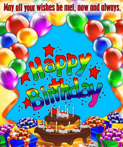 Happy birthday card with name. May All Your Wishes Be Met. Free Birthday Wishes eCards ...