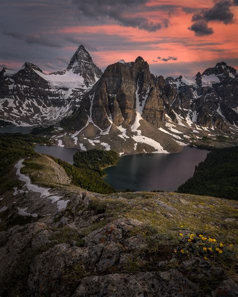 The Most Rewarding Hike Ive Ever Done Mount Assiniboine At Sunset Oc