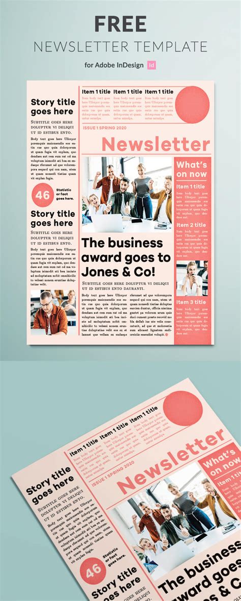 Modern Newsletter Template For Indesign Free Download Newsletter Design Templates
