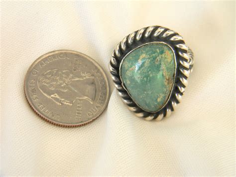 Navajo Gene Natan Carico Lake Turquoise Variscite Sterling Silver Ring