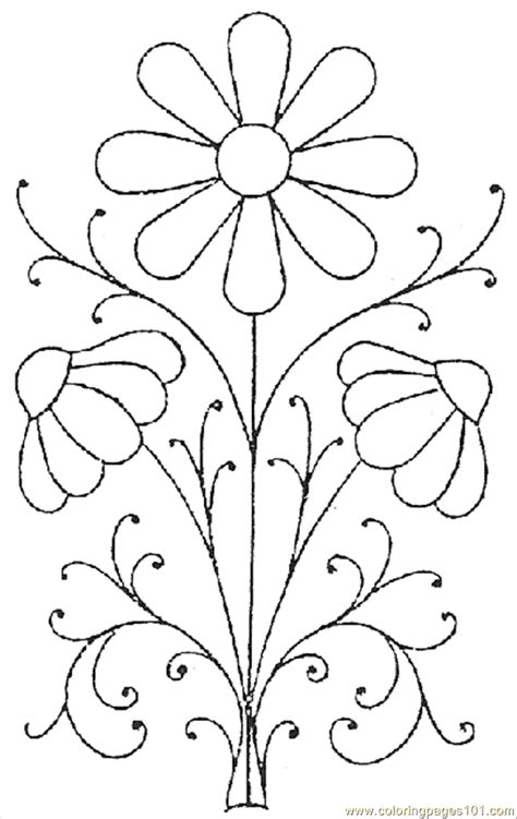 Cut out the shape and use it for coloring, crafts, stencils, and more. Flower Pattern Embroidery Coloring Page - Free Pattern ...