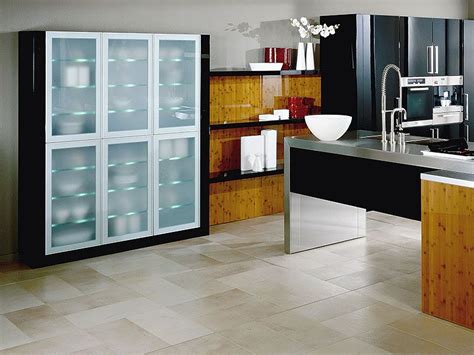 Aluminum Frame Frosted Glass Kitchen Cabinet Doors