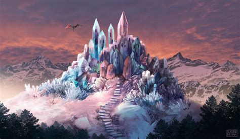 Artstation Crystal Castle Klaudia Bezak Fantasy Landscape Fantasy