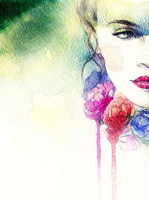 Woman Portrait Abstract Watercolor Digital Art By Anna Ismagilova Pixels