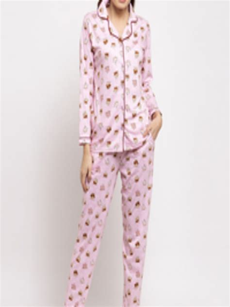 buy claura women pink printed night suit night suits for women 13112342 myntra