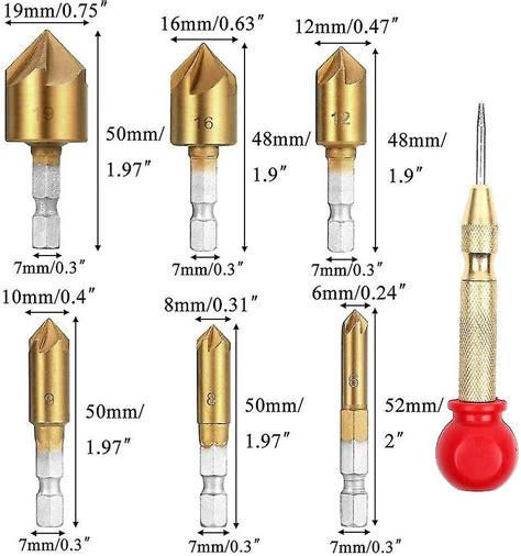 Set Of Countersunk Drills For Wooden Door And Window With Wood