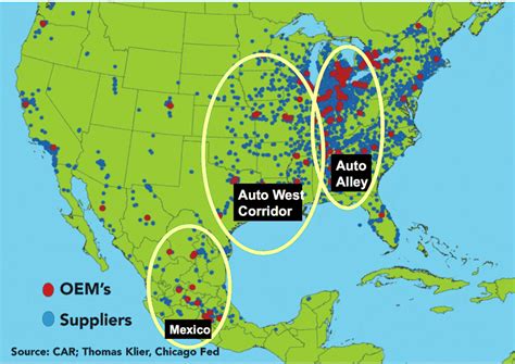 The Changing Geography Of The American Auto Industry Area Development