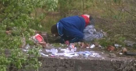 the grim reality of drugs horrifying picture shows addict passed out in daylight with needle
