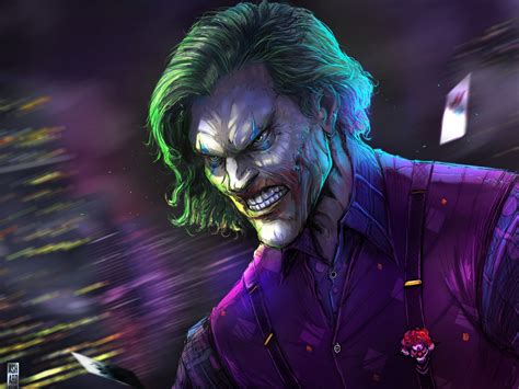 Desktop Wallpaper Angry Joker Villain Gree Hair Villain Dc Comics