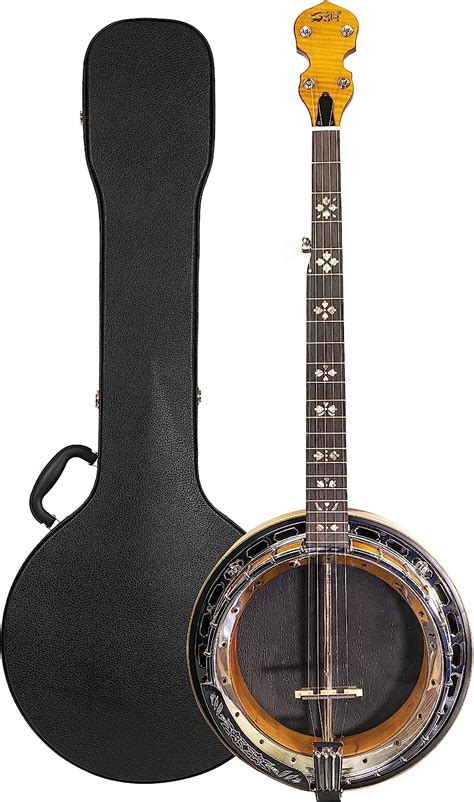 gosila 5 string full size banjo solid back remo head coated top european maple body