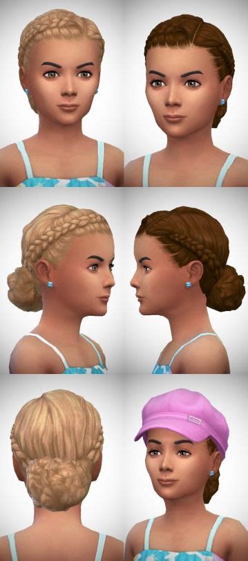 Little Josies Braids Sims Hair Sims 4 Children Sims