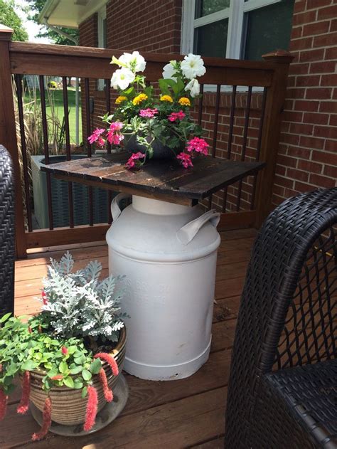 Milk Can Table With Pallet Top Diy Projects Milk Cans Milk Can Table