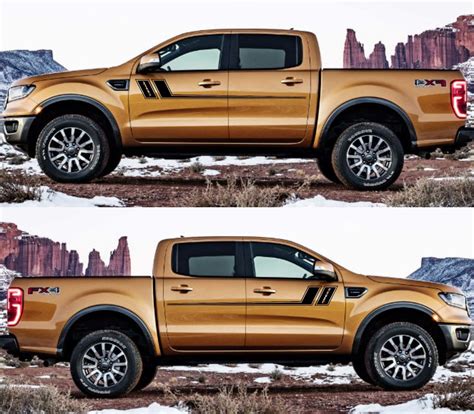 2x Decal Sticker Side Door Stripes For Ford Ranger 2015 2019
