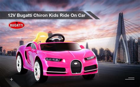 Uenjoy 12v Licensed Bugatti Chiron Kids Ride On Car Battery