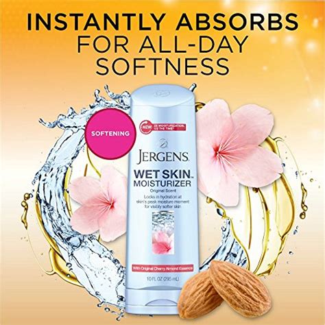 Jergens Wet Skin Body Moisturizer With Cherry Almond Oil In Shower Lotion Moisturizer For Dry