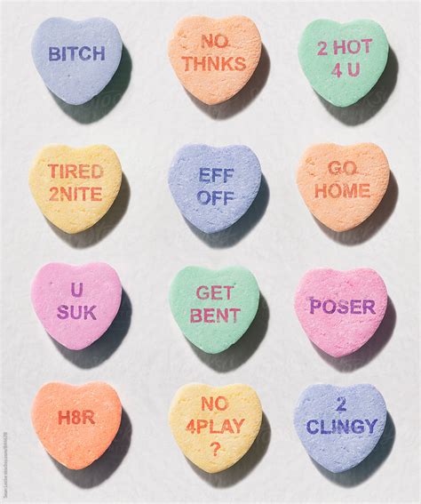 Mean Valentine Candy Hearts By Stocksy Contributor Sean Locke Stocksy