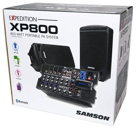 Samson Expedition Xp800 800w Portable 8 Pa Dj Speaker Systemdual