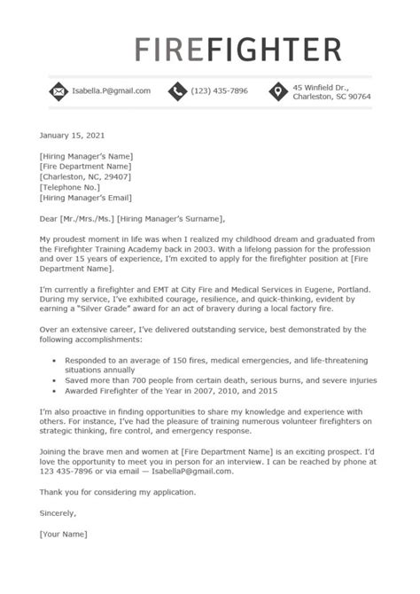 The most effective way to digest the tips is to see their practical application. Browse Our Example of Fire Department Firefighter Resignation Letter for Free | Writing a cover ...