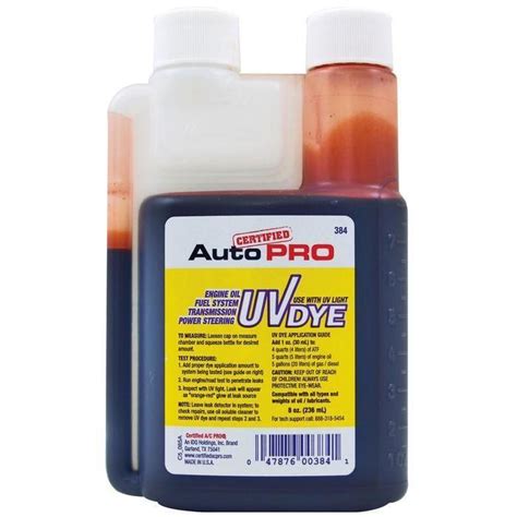 Auto Pro Usa Multiple Use Leak Detector Uv Dye Oil Atf Ps Fuel 8oz
