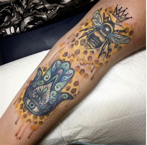 21 Bee Tattoo Meanings Queen Bee Beehive And Honeycomb