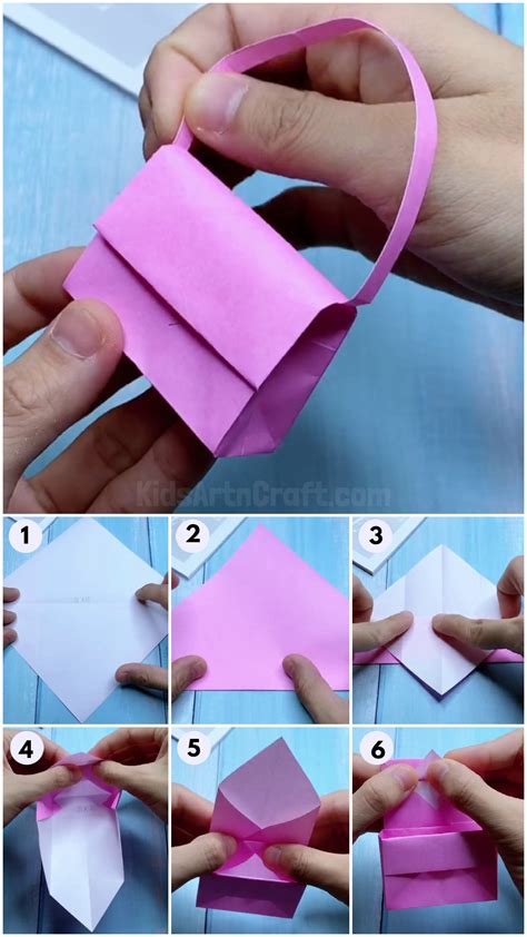 How To Make Mini Origami Paper Bag For Kids Kids Art And Craft