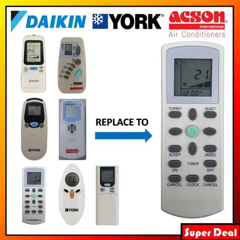 YORK ACSON DAI KIN Air Cond Aircond Air Conditioner Remote Control