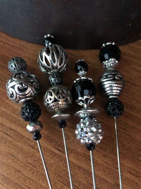 Victorian Style Six Inch Hat Pins Crystal Pearls Antique Etsy Hat