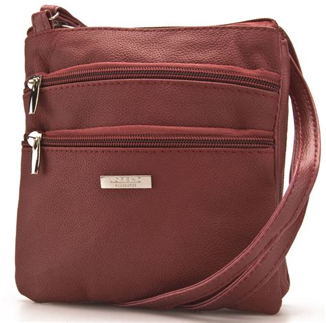 Lorenz Genuine Soft Leather Ladies Cross Body Shoulder Bag Real Small