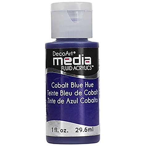 Decoart Media Fluid Acrylic Paint 1 Oz Cobalt Blue Hue Series 1