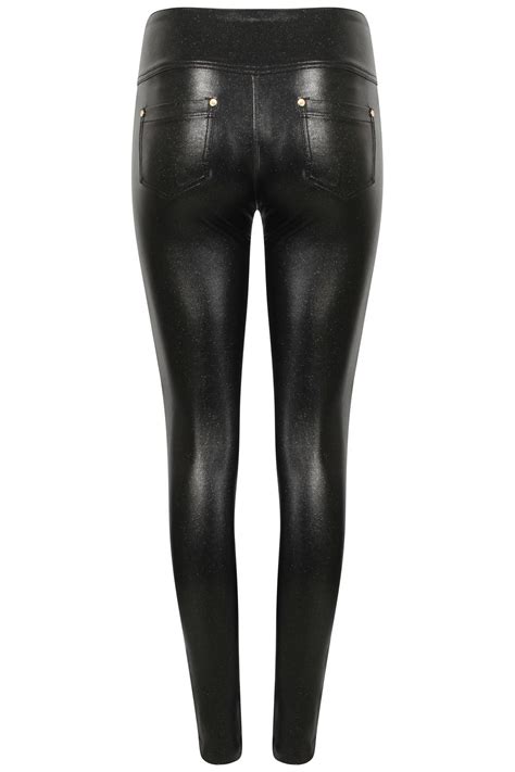 Womens Shiny Wet Faux Leather Pu High Waist Skinny Slim Jeans Trousers Uk 8 16 Ebay