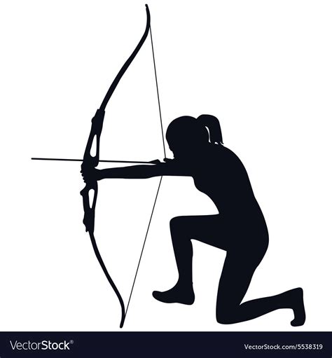 Female Archer With Bow And Arrow Royalty Free Vector Image