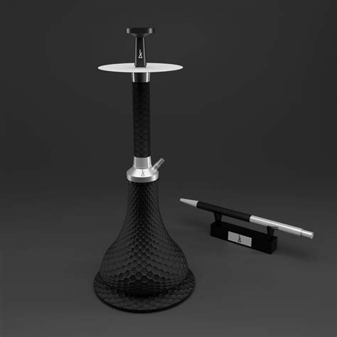 Realistic 3d Model Of A Hookah Made Of Black Carbon 3d Modeling In Blender 3d Carbon Black