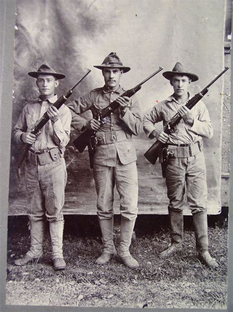 Old Spanish American War Photograph Of 3 Soldiers The Spanish