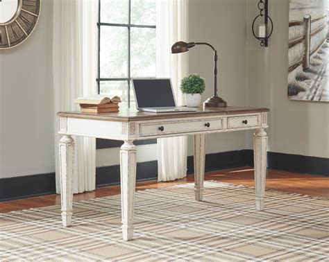 Realyn Whitebrown Home Office Lift Top Desk Furniture Warehouse Ohio