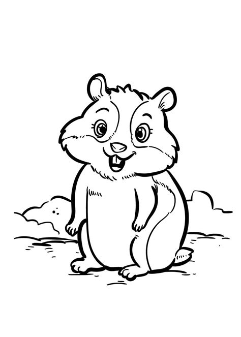Hamster De Desenho Animado Usando Chap U Para Colorir Imprimir E