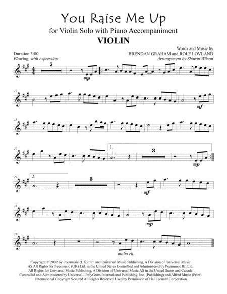 You Raise Me Up By Rolf Lovland And Brendan Graham Digital Sheet Music For Download Print