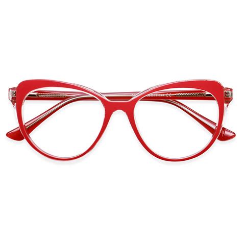 W2038 Oval Red Eyeglasses Frames Leoptique