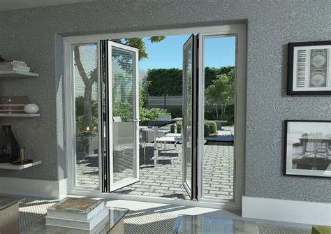Climadoor 2400mm Open Out White Aluminium French Doors With Sidelights
