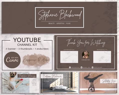 Youtube Channel Branding Kit Editable Canva Template Youtube Etsy