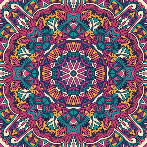 premium vector geometric psychedelic pattern