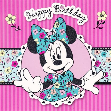 Minnie Mouse Boutique Pink Birthday Card Happy Birthday Disney