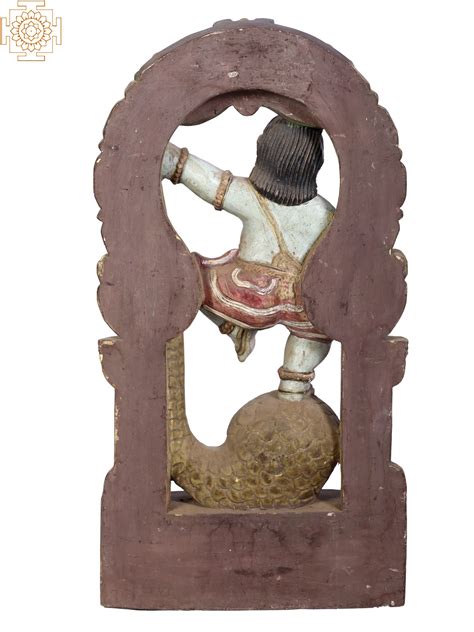 18 Wooden Krishna Dancing On Serpent Kaliya Exotic India Art