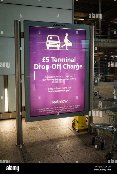 A Large Sign Informing People Of A £5 Terminal Drop Off Charge At