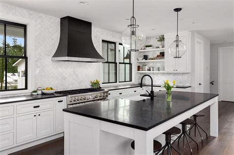 Cosmic black granite countertops kitchen design ideas. Pros and Cons of Granite and Quartz Sinks | Granite Selection