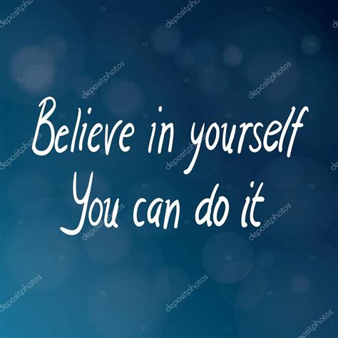 Believe In Yourself You Can Do It — Stock Vector © Airdone 71742323