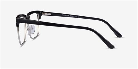 Murakami Browline Black Silver Glasses For Men Eyebuydirect