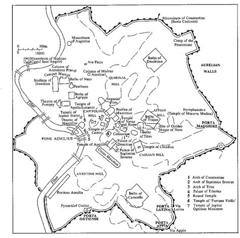 154 Severan Dynasty 193ad To 476ad Fall Map Of Aurelian Walls Rome